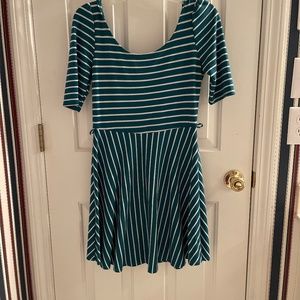 Green striped dress
